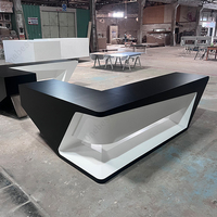 Foshan Fourniture d'usine Gestionnaire de cuisson en bois Bureau de direction Bureau de luxe Bureau noir Table de travail à domicile