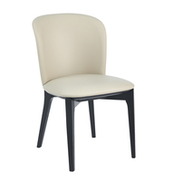 Chaise de salle à manger de style moderne, luxe, blanche, nordique, avec structure en bois de caoutchouc massif