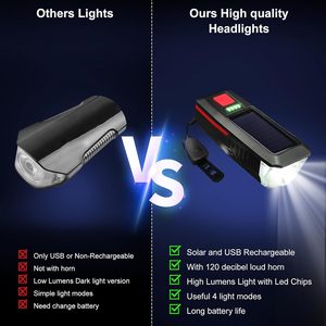 Có Thể Sạc Lại Xe Đạp Đèn Cưỡi Thiết Bị Năng Lượng Mặt Trời Phía Trước Đèn Pha Với Loa Leo Núi Xe Đạp Phía Trước Đèn Pha Màu Đỏ Phía Sau Ánh Sáng Thiết Lập - Product Image 2