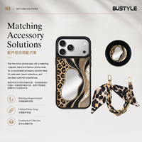 Boîte Cadeau Luxe en Gros OEM Miroir de Maquillage Magnétique Imprimé Léopard Ensemble Assorti Coque de Téléphone Bumper pour iPhone 18 17 16 15 Pro Max