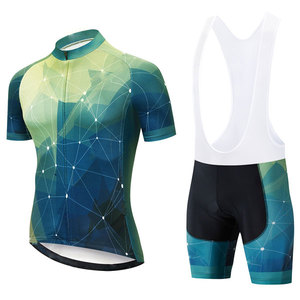 Ensemble <span class=keywords><strong>de</strong></span> maillot <span class=keywords><strong>de</strong></span> cyclisme pour homme à manches courtes, respirant, rembourré, à séchage rapide, <span class=keywords><strong>de</strong></span> haute qualité, avec short à bretelles pour vélo <span class=keywords><strong>de</strong></span> route, VTT, été, personnalisable OEM - Product Image 2