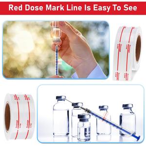 Autocollants pour seringues, marquage de dosage, étiquettes transparentes, ligne indicatrice rouge, étiquettes de <span class=keywords><strong>pharmacie</strong></span> pour médicaments vétérinaires et pharmaceutiques - Product Image 6