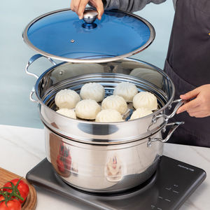 <strong>Wear</strong> Resisting Kaisa Villa for Cookware Set-Modern Metal Cookware with Glass Lid Eco-Friendly 14-Piece Oven &amp; Dishwasher Safe - Product Image 5