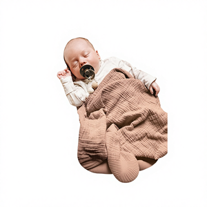 Juego de Tres Piezas de Muselina de Algodón para Bebé, Color Sólido, Manta de Seis Capas para Recién Nacido, Niños y Niñas, Otoño 2024, 100x100cm - Product Image 1