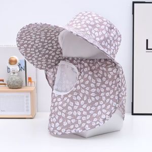 Sombrero de Pescador con Protección Solar y Protector Facial, Transpirable y Plegable, para Ciclismo al Aire Libre, Recolección de Té, Diseño Rosa para Adultos - Product Image 3