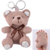 Uxury-llaveros de felpa suave con diamantes, llaveros de oso Eddy, accesorios para llaveros de 3D