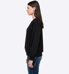 Polaire paillettes <span class=keywords><strong>brillant</strong></span> <span class=keywords><strong>noir</strong></span> côtelé <span class=keywords><strong>pull</strong></span> à col rond sourire frange automne hiver Logo chandails sweat personnalisé <span class=keywords><strong>pull</strong></span> à capuche - Product Image 4