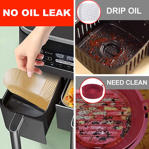 Wholesale Rectangle Air Fryer Disposable Baking Paper Liner Form <strong>Tray</strong> With Handle Kitchen Grill Parchment Paper - Product Image 4