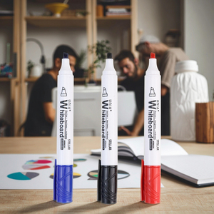 ปากกาไวท์บอร์ดพลาสติกสองด้านลบได้หมึกสีดำสำหรับใช้ในโรงเรียน - Product Image 1