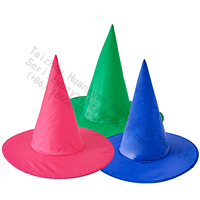 Cappello da strega tinta unita per Halloween, costume da adulto, taglia unica, per feste e cosplay, leggero, blu, rosa, verde, 40 cm