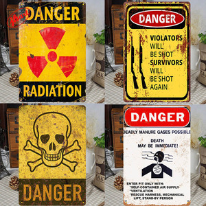 Shabby chic, decoración de pared de garaje, placa de estaño, letreros de metal de peligro antiguo, letrero de metal, solo estacionamiento, letrero de estaño de advertencia Vintage - Product Image 4