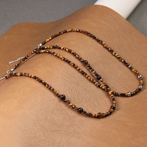 Collar personalizado con cuentas de ojo de tigre, piedra Natural, dorado, plateado, con diseño personalizado - Product Image 2