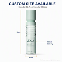 Contenant en plastique PET vert haut et cylindrique avec bouchon à vis pour sérum, lotion, cosmétiques et soins de la peau, emballage personnalisé imprimé