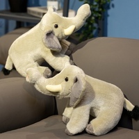 Peluche Éléphant Réaliste Grise Douce et Moelleuse, Jouet en Peluche pour Enfants, Coussin de Sommeil et d'Étreinte