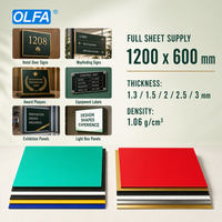 Feuille de gravure ABS double couleur OLFA écologique de 1,3 mm/1,5 mm d'épaisseur pour gravure laser et CNC, certifiée ROHS