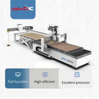 Machine de fraisage CNC Alpha 1325 ATC pour le bois avec scies, déchargement, chargement et étiquetage automatiques pour ligne de production de meubles