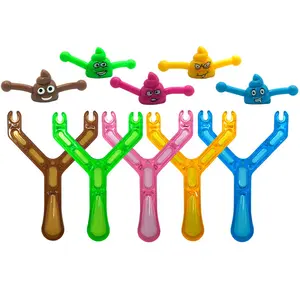 Wholesales Colorful Sticky Poo Slingshot Toys Plastic Flying Wall Climbing Toys Shooting Catapult Games Toys For Kids