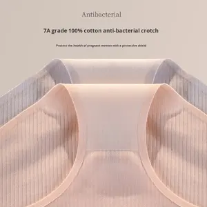 Article très vendu en usine : Culottes de maternité taille haute en pur coton, confortables et respirantes, sans coutures, grandes tailles - Product Image 3