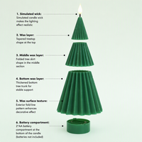 Neuheit: Fächerförmiger Weihnachtsbaum mit Flammenlosen LED-Kerzen, Batteriebetrieben mit Fernbedienung, für Stimmungsvolle Heim- und Partyaufenthalte