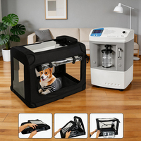 Machine à oxygène vétérinaire en acier inoxydable pour chiens et chats, petite taille, cage de soins intensifs, tente pour animaux de compagnie avec concentration d'oxygène de 95%