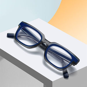 Moda Mujeres Niñas Gafas retro Lente de corte azul Pequeño marco azul con círculo rojo óptico - Product Image 2