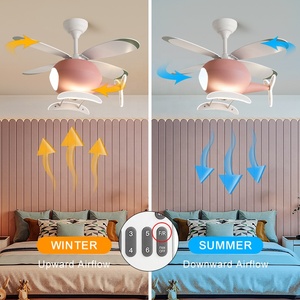 Ventilateur de plafond pour enfants avec lumière, pour chambre d'enfant, ventilateur de plafond en forme d'<span class=keywords><strong>avion</strong></span> ou d'hélicoptère avec lumière LED, lumière avec ventilateur pour chambre de fille - Product Image 4