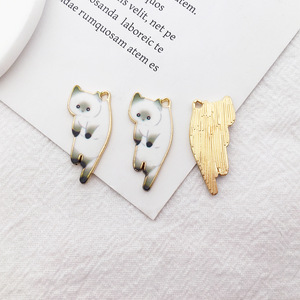 Gantungan Kucing Enamel Grosir untuk Pembuatan Perhiasan, Berbagai Model, Gantungan Kucing Lucu untuk Anting, Kalung, Gelang, Liontin, Kerajinan Tangan - Product Image 3