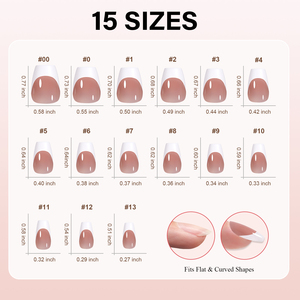 <span class=keywords><strong>Faux</strong></span> <span class=keywords><strong>ongles</strong></span> à presser extra courts, forme cercueil, nude, French manucure, avec pointes pré-appliquées, à coller/à clipser - Product Image 6