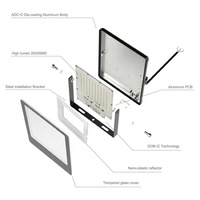 السعر المنخفض عالية الجودة رقيقة جدا الألومنيوم للماء 30w 50w 100w العاكس النهار led كشاف ضوء