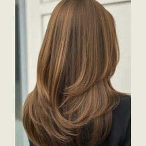 Perruque en dentelle transparente HD, cheveux humains vierges européens, pré-épilés, avec des mèches blond <span class=keywords><strong>champagne</strong></span>, style juif, vague corporelle - Product Image 5