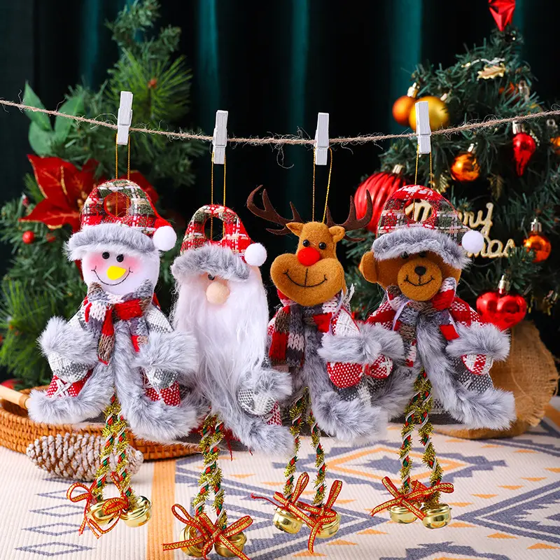 Nouvelles décorations de Noël Père Noël cloche à longues jambes petit pendentif arbre de Noël pendentif tissu petit pendentif