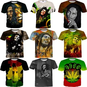 Camisa Hip Hop para Bob Marley T-shirt Impressos Mulheres Plussize Pop Engraçado Da Música Rock Bob Marley Camisa Para Homens
