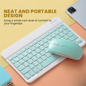 Đầy Màu sắc 78 phím xách tay Slim có thể sạc lại tùy chỉnh Clavier ET souris Sans Fil UK Bàn phím không dây và chuột - Product Image 3