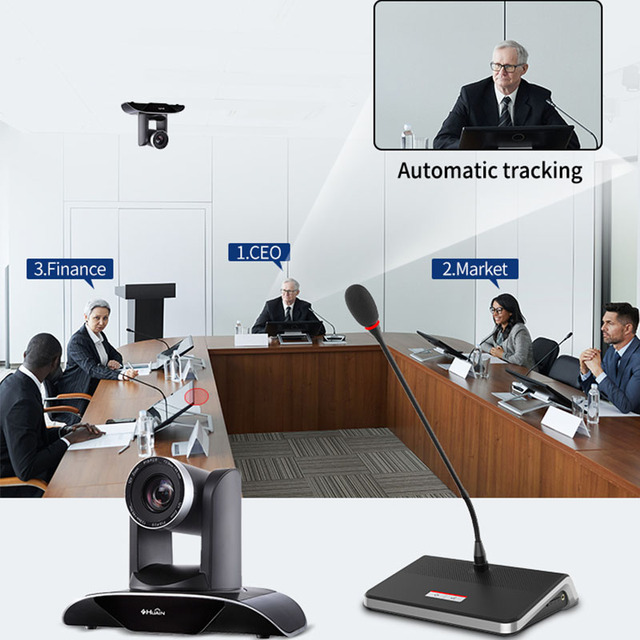 Cost-effective HUAIN Aluminum Alloy CE Certified Wired Speech Video Conferencing Meeting Room Audio Conference Microphone System