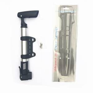 Mini bomba de aire portátil de aleación de aluminio para bicicleta, equipo de ciclismo manual ligero para bicicleta de montaña, color plateado - Product Image 4