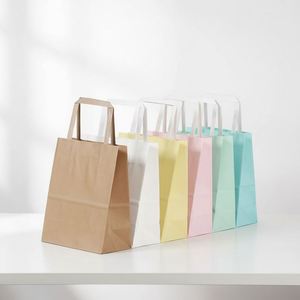 Sac en papier kraft écologique recyclable de style luxueux SHAMMAH avec logo personnalisé - Product Image 1