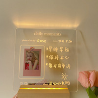 Bloc-notes lumineux transparent personnalisé Newish, LED 3D en acrylique, lampe de nuit créative pour bureau, chambre