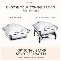 Volledig formaat inductie mechanische scharnier commerciële foodservice apparatuur buffet voedselwarmer roestvrijstalen chafing dish