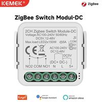 Module relais intelligent KEMEK Tuya Zigbee avec contact sec pour porte de garage DC 12-48V AC 100-240V