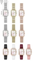 Montre pour femme Scottie 9195, tendance moderne, cadran fleuri, acier inoxydable, résistante à l'eau, quartz, logo personnalisé