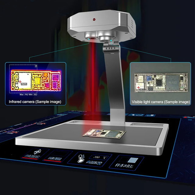 Infrared Thermal Camera SUNSHINE TB-03 Fault Diagnosis Dual Camera PCB BGA Motherboard Short Circuit Thermal Imaging Display 12V