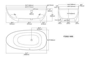 Baignoire autoportante moderne Maydon Baignoire ovale élégante en surface solide blanc mat Salle de bain tendance Design Pierre artificielle - Product Image 6