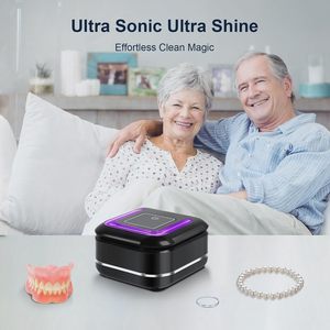 Pulitore ad ultrasuoni dentiere fermi dentali 360 gradi pulizia profonda fonte di energia elettrica pulizia automatica