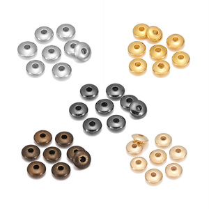 CCB <b>Disc</b> Spacer Beads 8mm Rhodium Gunmetal Antique Bronze Rose <b>Gold</b> KC <b>Gold</b> Jewelry Findings for Bracelet Making - Product Image 1