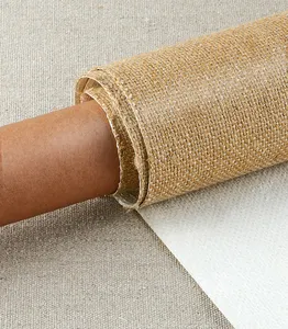 Wholesale Artist Jute Coat Linen Canvas Roll Triple Acrylic Primed Cotton Canvas Roll of Canvas Fabric Roll For Painting