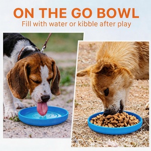 AFP Interactive Outdoor Fetch Pet Toy 2-in-1 <strong>Dog</strong> Flying Disc <strong>Foldable</strong> Lightweight Nylon TPU Round Flying Disc For Daily Exercise - Product Image 5