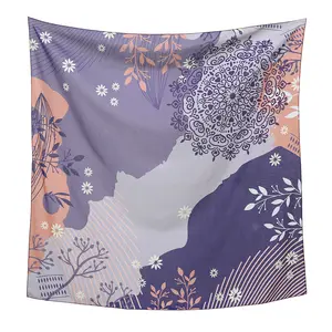 Grande écharpe carrée en coton avec imprimé de fleurs pour femmes musulmanes, châle, Hijab, 110x110cm, offre spéciale