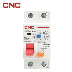 CNC-Hersteller YCB6HLN-63 RCBO 1P + N 4.5KA Fehlerstrom schutzsc halter mit Übers trom schutz