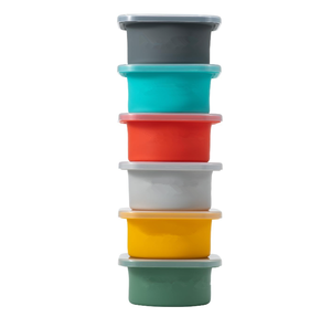 Stackable Silicone Pizza Dough Proofing Containers with Lids 500ml(6 pack)
