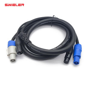 Câble combiné électronique Powercon <span class=keywords><strong>XLR</strong></span> de haute qualité 3x1,5 mm DMX PVC isolé en cuivre toronné, câble hybride combiné 1 m - Product Image 1